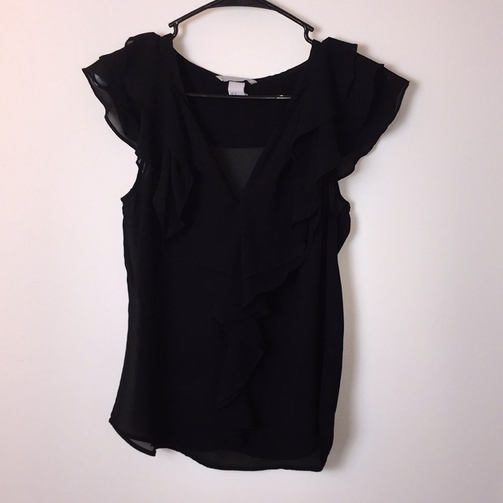 H & M. Black sheer top. Size 8.